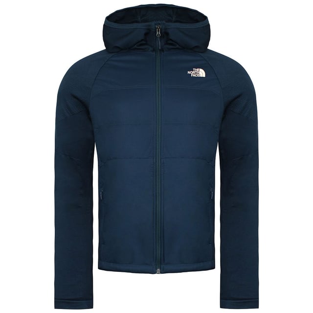 The North Face Fast Hike Mens Blue Hybrid Jacket is a versatile jacket that is perfect for hiking, backpacking, and other outdoor activities. It is made from a combination of a water-resistant shell and a warm fleece lining, making it a great choice for both wet and cold weather. The jacket also features a number of features that make it comfortable and easy to wear, such as a relaxed fit, a full-length front zip, and a drawcord hem. 
 Features:  

- Water-resistant shell 
- Warm fleece lining 
- Relaxed fit 
- Full-length front zip 
- Drawcord hem 
- Handwarmer pockets 
 Hood with adjustable drawcord 
The North Face Fast Hike Mens Blue Hybrid Jacket is a great choice for anyone looking for a versatile and comfortable jacket for outdoor activities. It is warm, water-resistant, and has a number of features that make it easy to wear.