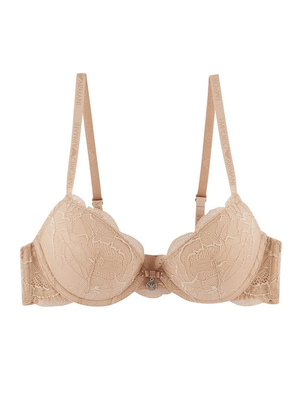 Romantischer Push-up-BH aus Spitze von EMPORIO ARMANI. Die schmalen, unauffälligen Träger geben dem zarten BH einen sicheren Halt. Das aufwendige Wellenmuster und der verspielte Logo-Anhänger unterstreichen das verführerische Design.