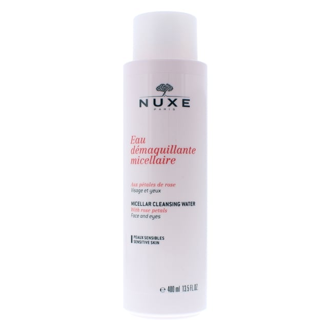 This micellar cleansing water removes makeup from face eyes and lips. It gently cleanses purifies and softens leaving your skin clean soft and comfortable. Suitable for sensitive skin and all skin types.