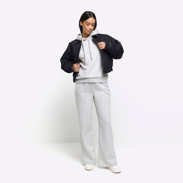 River Island Womens Hoodie Grey Plain