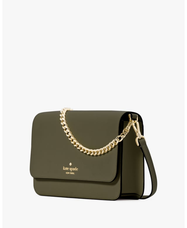 Madison Saffiano Leather Willow Flap Convertible Crossbody, Metal Pinmount With Spade Logo, Back Zip Pocket, Back Zip Pocket,  Length: 5.50 Cm,  Width: 15.50 Cm,  Height: 25.00 Cm