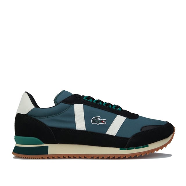 Men's Lacoste Partner Retro Trainers in Green Mens Lacoste Partner Retro Trainers in green.- Leather and suede uppers.- Lace up fastening.- Lacoste patch on the tongue.- Tonal branding on the heel and a green embroidered crocodile on the quarter.- Rubber outsole.- Suede and Leather upper Textile lining Synthetic sole.- Ref: 738SMA00061X3