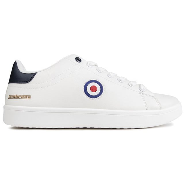 The Pinball Court Trainers From Lambretta Have A Classic Design With Both Style And Comfort In Mind. Featuring A Soft, White Upper, The Legendary Lambretta Target Logo, Padded Ankle Collar And Comfort Insole, These Shoes Are Ideal For Everyday Wear. Perfect For Hitting The Town Or Relaxing With Friends, They're A Must-have Addition To Any Man's Wardrobe.