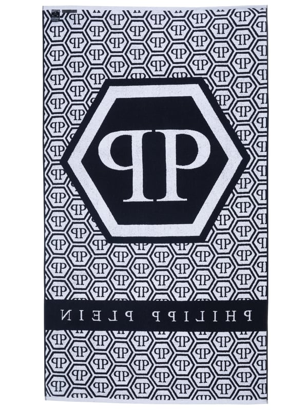 100% katoen; Philipp Plein handdoek; Model: TMPP0399; Hoogwaardige afwerking; 100% zacht katoen; Afmetingen (cm): 180 x 100; Philipp Plein-logodetails