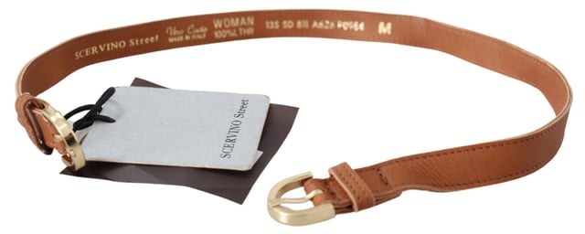 Brand new with tags
  Crafted from brown leather
  Gold-tone hardware
  Double buckle fastening
  Solid pattern
  Quality leather
  Classic brown color
  Logo details
  Made in Italy
  Perfect accessory for women
Material: Leather