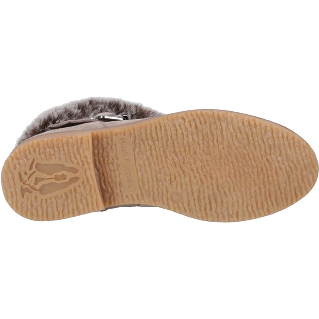 Hush Puppies Hannah Suede Women's Taupe Boots A stylish comfy and warm choice for colder days, the Hannah boot features our WorryFree water resistant upper, a memory foam interior and cosy fleece lining, with it's faux fur details and classic style you'll look great whilst staying cosy all day