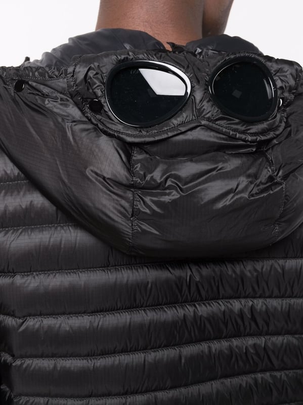 Puffer jacket with goggles store