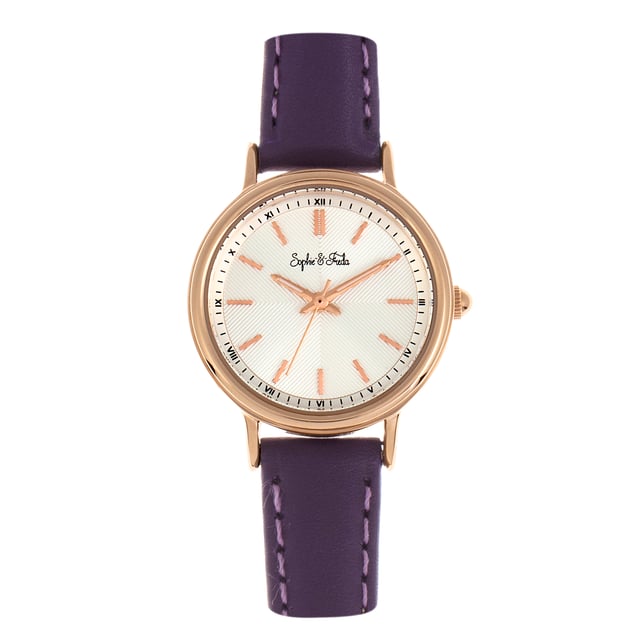 Polished Alloy CaseÂ ; Quartz MovementÂ ; Non-Glare Scratch-Resistant Mineral CrystalÂ ; Engraved Pattern Dial; Logo Engraved Stainless Steel Caseback; Genuine Leather Strap; Logo-Engraved Stainless-Steel Clasp; Luminous Hands; 26mm Case DiameterÂ ; 3ATM Water Resistance;