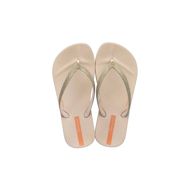 Color: Oro AG281 Beige/Beige Especificaciones: Chanclas fabricadas con tecnología Flexpand, material 100% reciclable y vegano. Tirantes finos con purpurina dorada. Plantilla anatómica que representa el motivo exclusivo de la acera de la playa de Ipanema. La suela asegura una mayor comodidad. Mal ajuste, recomiendo comprar una talla más grande. La marca Ipanema es sinónimo de trabajo ético, producción ecológica con materiales ecosostenibles que no son nocivos para la salud, libres de ftalatos