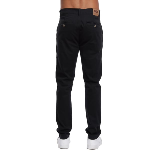 98% Polyester, 2% Elastane. Fabric: Stretch. Design: Plain. Fastening: Button, Zip Fly. Back Yoke, Belt Loops, Mock Horn Buttons, Twin Needle Stitching. Pockets: 2 Side Pockets, 2 Back Pockets, Buttoned. Fit: Slim.