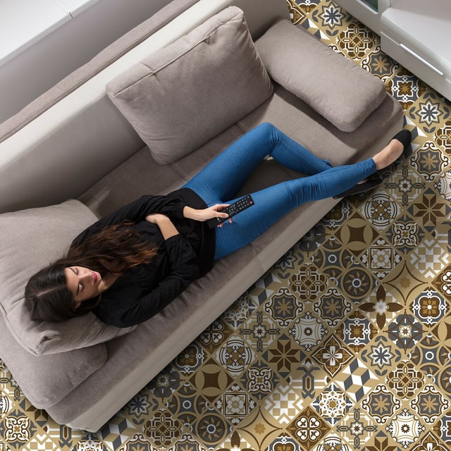 - Add colour and a new feel to your home with our self-adhesive floor stickers designed especially for interior decorations.
- Our floor stickers are printed in full colour and high resolution on an anti-slip self-adhesive material bringing not only colour and style but also an element of safety into your home. 
- The stickers are water resistant and washable making them ideal to be used in kitchens and bathrooms.
-  Please Note: Stickers must be applied to clean, dry and smooth surfaces above freezing temperature.
- They will not stick to frosted, damp or wet surfaces. The package contains 1 sheet of 120 cm x 60 cm.