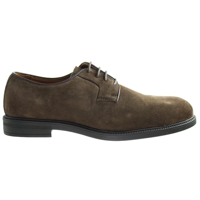 Hackett Plain Derby Mens Brown Shoes Hackett Plain Derby Lace-Up Zapatos de cuero de cuero de gamuza marrón HMS20725 898