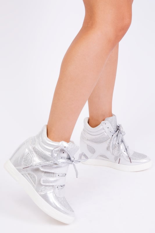 Sparkly wedge sale trainers
