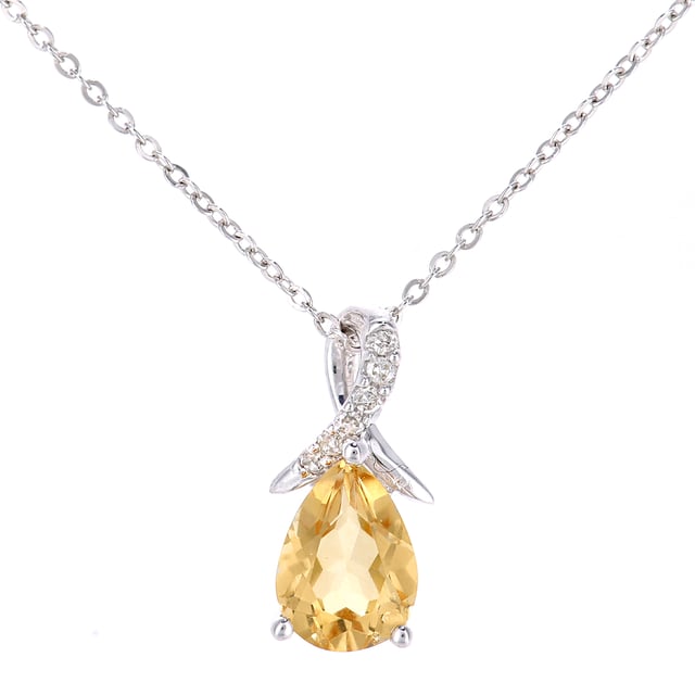 Oro Blanco 9K (375): 1.055gr; # Diamante: 0,02 ct; # Citrino: 0.65ct