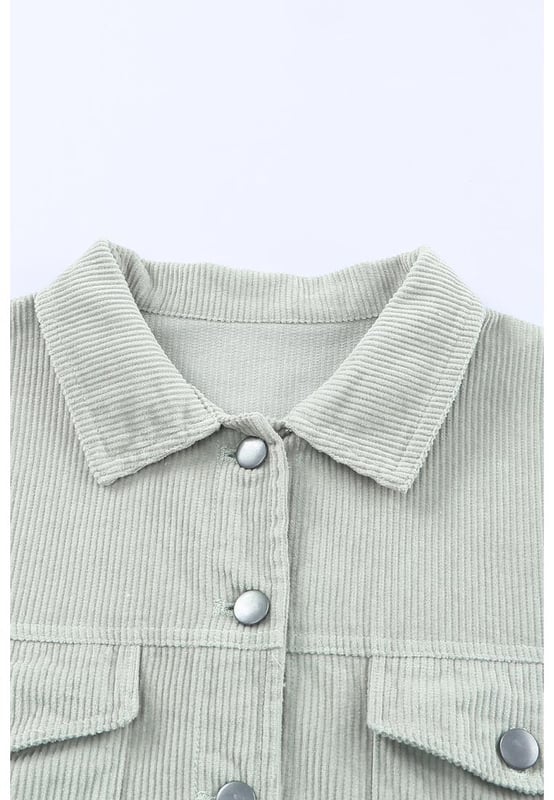 Made from Quality corduroy fabric
  Raw hem design for an edgy look
  Features flap pockets for functional storage
  Cropped length for versatile styling
  Perfect for layering over dresses or pairing with high-waisted jeans
  Available in multiple sizes
Material: 100% Cotton