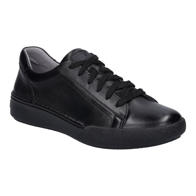 Mit dem Claire 01 präsentiert JOSEF SEIBEL einen Sneaker, der Eleganz und Bequemlichkeit in einem bietet. Gefertigt aus hochwertigem Nappa-Kalbsleder in schlichtem black-black, vereint dieser Damenschuh modernen Komfort mit Perfektion in Passform und Funktion. Dank der herausnehmbaren Innensohle ist er auch für individuelle orthopädische Fußbetten geeignet, was den Tragekomfort zusätzlich erhöht. Die Sohle aus TR und Gummi garantiert Rutschfestigkeit und Strapazierfähigkeit, ideal für den Alltag. Die Strobel-Machart, eine traditionelle Verbindungsart, fördert die Stabilität und macht den Schuh langlebig. Ob für Freizeitaktivitäten oder als Teil des Streetwear-Outfits im Frühling und Herbst, der Claire 01 ist ein vielseitiger Begleiter. JOSEF SEIBEL setzt auf Slow Fashion, um einen nachhaltigen Fußabdruck zu hinterlassen. Ein Schuh, der nicht nur durch seine Optik, sondern auch durch seine durchdachte Fertigung überzeugt.