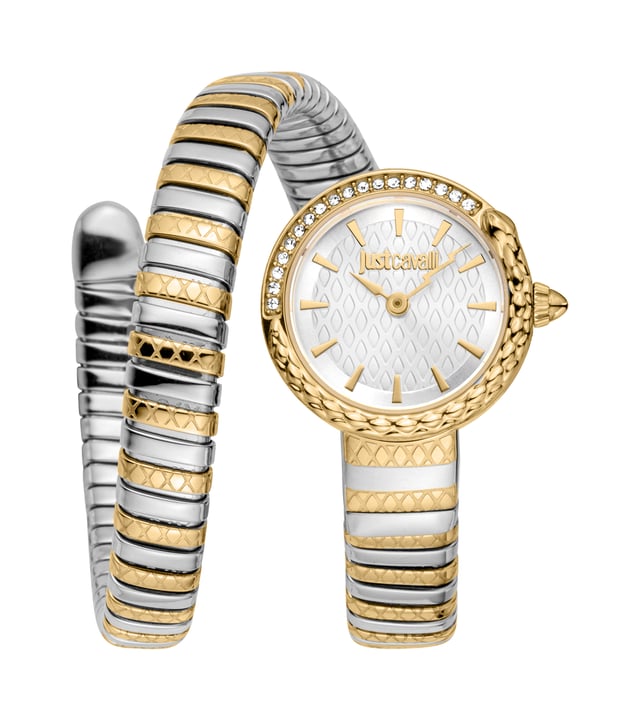 Maak de wijzerplaat schoon met een katoenen doek  
Twee tinten Zilver & Goud  
2 jaar garantie tegen fabricagefouten  
Bandbreedte: 10 mm  
Wijzerplaat hoogte: 32 mm  
Multi  
Verpakking bevat: 1 horloge  
Wijzerplaat breedte: 22 mm  
JC1L301M0065