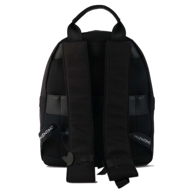 Mens Valentino Crossbody Bag in black.- Spacious main compartment  suitable for a4 documents.- Backpack straps: padded  breathable padded.- One zip pocket on the front.- Closes with zipper.- Padded laptop compartment.- Padded compartment for tablet - iPad.- Fittings of anthracite-coloured metal.- 90% Nylon  10% Polyurethane.- Ref: VBS47301