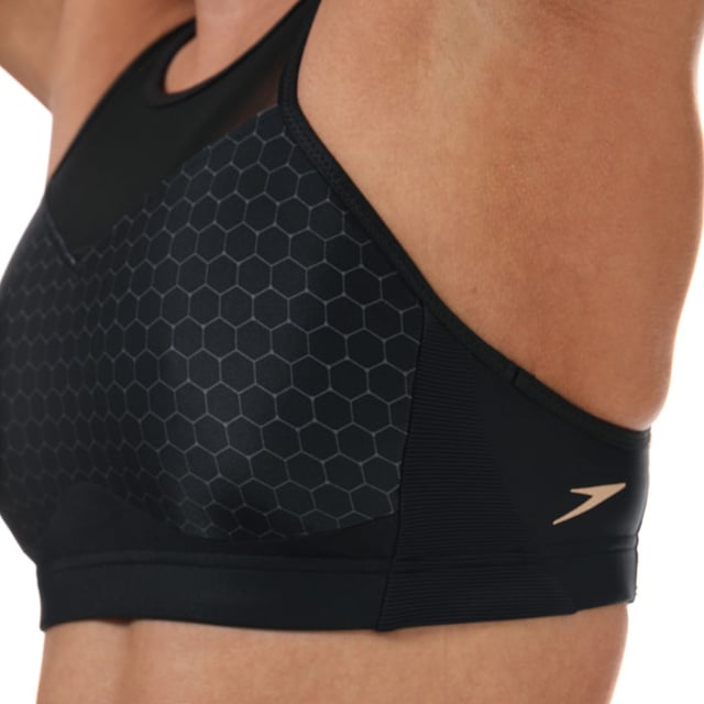 Women s Speedo Hexagonal Mesh Panel Bikini in Black Grey