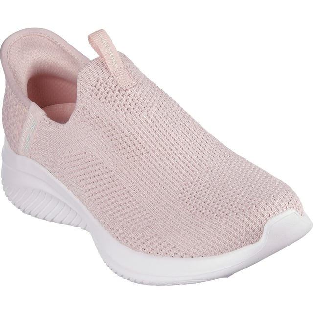 Skechers Ultra Flex 3.0 Easy Win Textile Women's Rose Trainers Step into effortless comfort with Skechers Hands Free Slip-ins: Ultra Flex 3.0. Designed with an exclusive Heel Pillow. This style features a Stretch Fit engineered knit upper, plus a cushioned Skechers Air-Cooled Memory Foam insole.