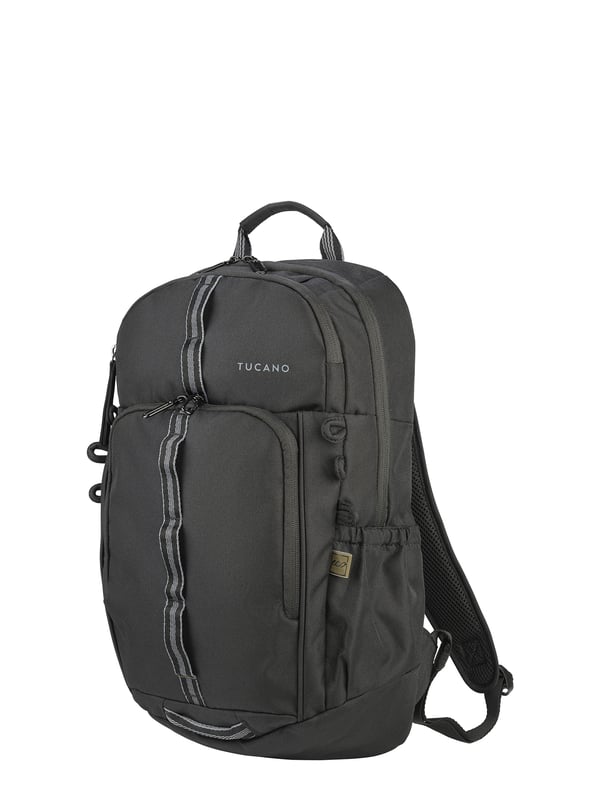Unisex rugzak met ritssluiting. twee open binnenzakken. twee ritssluitingen aan de voorkant en twee open zijritsen met externe zakken. ontbrekende schouderband.  Handvat van gerecycled polyethyleentereftalaat. een binnencompartiment.  extern materiaal.  Binnenkant van gerecycled polyethyleentereftalaat. Afmetingen: 28,5x45,5x13,5 cm. Modeproduct