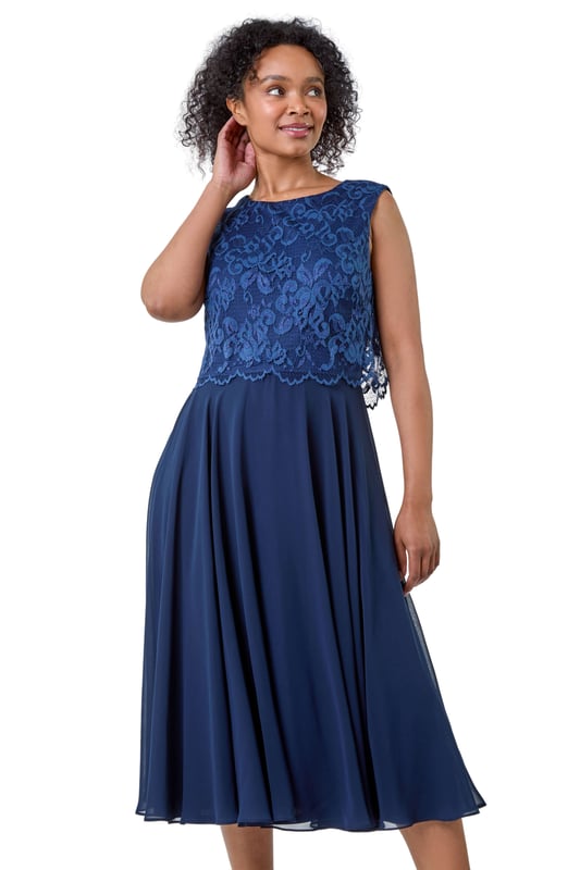 chinese dress ladies Roman Curve Sequin Lace Fit and Flare Dress for Women UK - Ladies Everyday  Holiday Autumn Winter Pull-On Round Neck Short Sleeves Comfy Soft Evening  Vacation Work - Sparkly Black