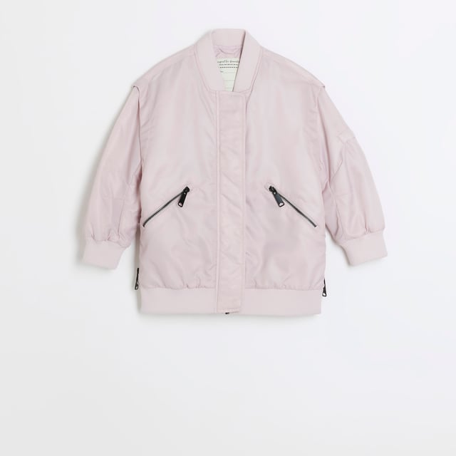 Nylon fabric, Zip pockets, Baseball collar, Long sleeves