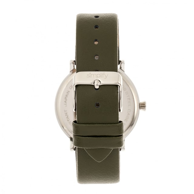 Polished Alloy Case; Quality Japanese Quartz Movement; Non-Glare Scratch-Resistant Mineral Crystal; Logo-Engraved Stainless Steel Caseback; Genuine Leather Strap; Logo-Engraved Stainless Steel Clasp; 39mm Case Diameter; 3ATM Water Resistance;