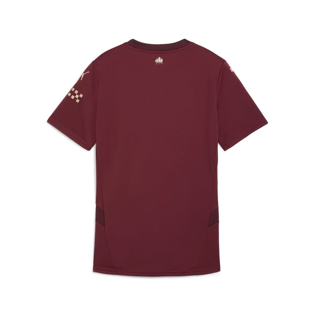 PRODUCT STORY: City represents constant movement, on and off the pitch. With the 2024/25 Third Kit, we pay tribute to a club symbol thats been there through it all, across three stadiums, many generations, and countless moments that gave new meaning and importance to the game. The ship from the Man City?crest?is transformed into an all-over graphic that represents the past, present, and future of a club thats never not moving. FEATURES & BENEFITS: dryCELL: Performance technology designed to wick moisture from the body and keep you free of sweat during exercise; As part of the RE:FIBRE program, this garment is made of at least 95% recycled material from textile waste and other used materials. DETAILS: Regular fit; 170 gsm, Jacquard; V-neck; Short sleeves; Official team branding. Our model is 175 cm tall and is wearing size S UK.
