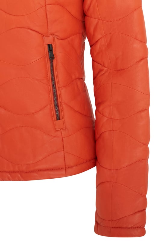 Experience the perfect blend of sophistication and practicality with our Infinity Signature Range Women's Leather Puffer Jacket. Crafted from premium sheep nappa leather, this jacket features innovative insulated quilting and staggered horizontal dash quilt lines for superior warmth and timeless style. Designed with functionality in mind, it boasts an exposed UMZ zip, stand up collar, for added comfort. Zipped handwarmer pockets provide warmth, while the fully cotton-lined interior with two vertical zipped pockets and a phone pocket ensures convenience. This jacket redefines elegance and durability, making it an essential addition to your wardrobe.

Key Features:

Premium sheep nappa leather for luxurious softness.
Insulated quilting for enhanced warmth and style.
Exposed UMZ zip and clever collar zip for unique detailing.
Elastic-trimmed cuffs for added comfort and protection.
Two zipped handwarmer pockets and two inner pockets.
Fully nylon-lined interior with two zipped pockets and a phone pocket.
Timeless design perfect for versatile styling.