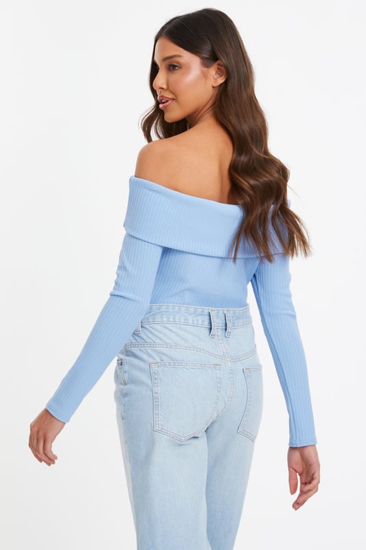 - Ribbed finish - Bardot neckline - Long sleeve - Model height: 5' 9" - Model wears uk 8 / eur 36 / us 4 - Always check the care wash label - Cool hand wash with mild detergent