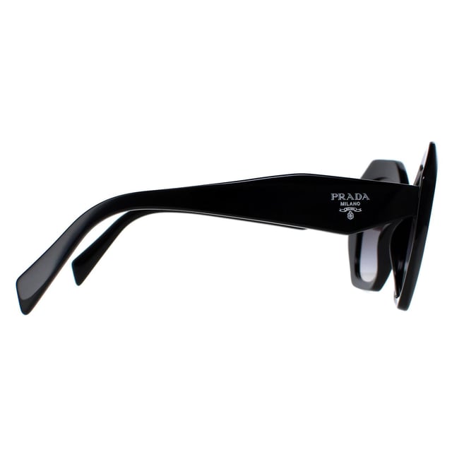 Prada Round Womens Black Grey Gradient PR16WS  Sunglasses are a glamorous design made of high-quality acetate material that ensures durability and comfort. The temples are adorned with the iconic Prada logo, adding a touch of sophistication. These sunglasses are perfect for any occasion, whether it's a day out in the sun or a night out on the town..
