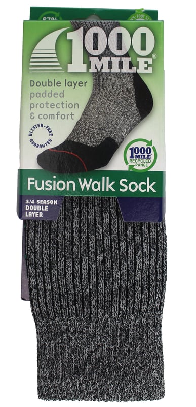 1000 Mile - Mens Fusion Repreve Double Layer Durable Walking Socks ...