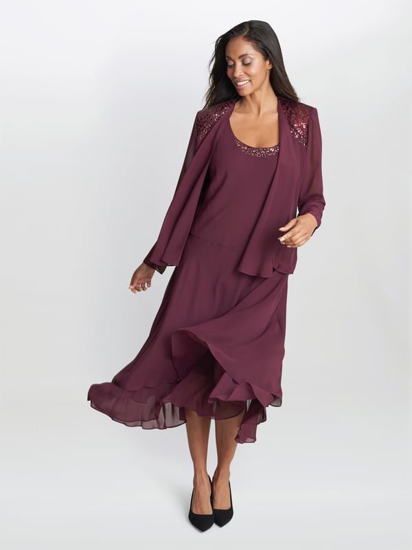 Beaded outlet jacket dress