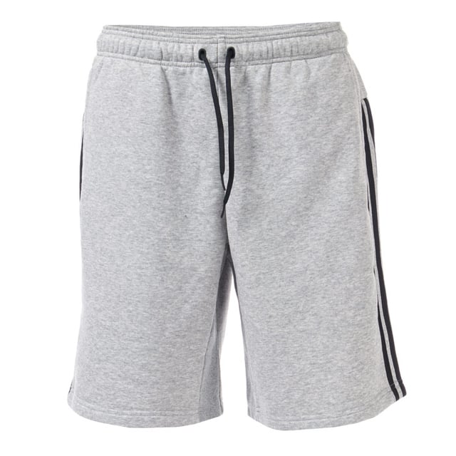 Mens adidas Must Haves 3-Stripes French Terry Shorts in medium grey heather - black.<BR><BR>- Drawcord-adjustable elasticated waist.<BR>- Side welt pockets.<BR>- Ribbed gusset insert.<BR>- Applied 3-Stripes to sides.<BR>- adidas brandmark at rear waist.<BR>- Regular fit.<BR>- Inside leg length measures 10in approximately.<BR>- Main material: 70% Cotton  30% Recycled polyester.  Machine washable.<BR>- Ref: DT9902<BR><BR>- Measurements are intended for guidance only.