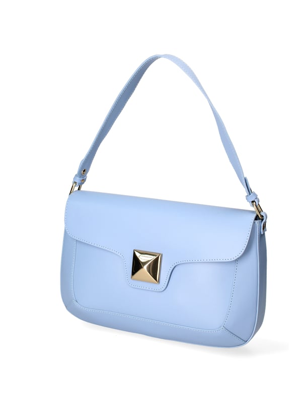 Bolso bandolera para mujer. El cierre es con botón magnético. Los bolsillos internos son uno con cremallera. Los bolsillos externos están ausentes. La bandolera es ajustable y extraíble en piel. El mango es de piel. Hay un compartimento interno. El material exterior es piel auténtica arrugada. Internamente está forrado en tejido 70% algodón - 30% poliéster. Medidas: 31x19x5 cm. Hecho en Italia