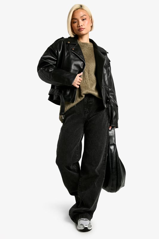 A short, close-fitting jacket complete with zips and stud detailing, rock some seriously cool vibes on the day-to-day with a biker jacket. Whether you prefer cropped, longline or a classic oversized shape for vintage vibes, biker jackets are a wardrobe classic that's perfect for edging up your outfit. Layer up your dress with a suede biker jacket, or show off your shape with a black biker jacket that's both timeless and flattering.Style: Biker JacketFabric: Faux LeatherSleeve Length: Long Sleeve