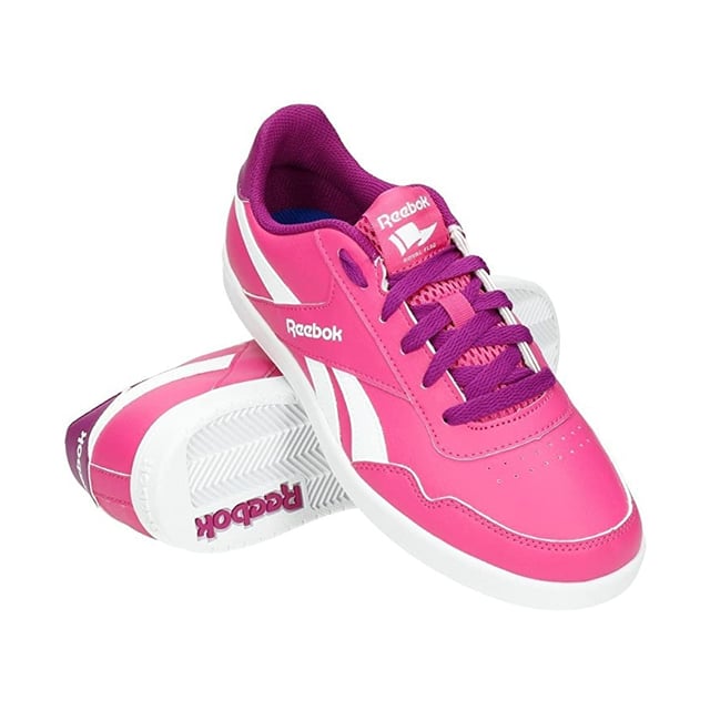 Reebok Royal Effect Schnürung Rosa glatte Lederkinder Trainer V67754