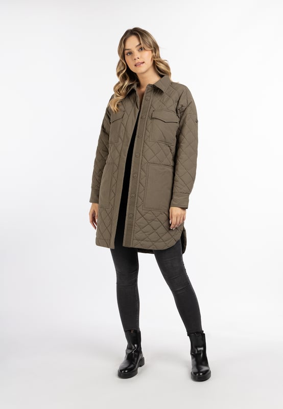 Mäntel Dreimaster Jacke Damen Oliv Dreimaster Baumwolljacke Mit