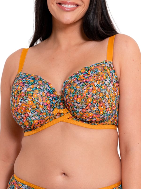 Curvy Kate Lace Daze Balcony Bra. Non padded balcony with stretch lace for flexibility of fit perfect for asymmetry and a curved under band for added comfort. The product is recommended for hand wash only.