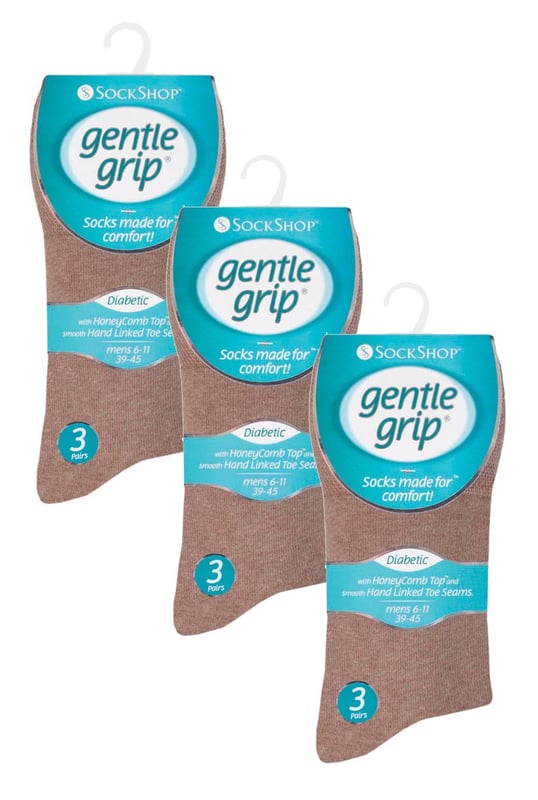 If you're looking to add some fun and colour to your wardrobe, look no further than Gentle Grip's 9 Pair Value Pack of Socks. The pack includes 9 pairs of socks with a choice of plain and funky patterns like, Argyle, Colourburst, Heel & Toe and more! This high quality collection of designs is as good as they feel too, made from soft and comfortable cotton rich yarn. All SockShop Gentle Grip socks are built to take care of your legs, comfortably moulded to their natural contours without leaving any of these constriction rings. These socks feature the Gentle Grip Honeycomb Top which helps aid circulation which makes them extremely comfortable to wear, especially if you struggle with circulatory problems, swollen legs, ankles and feet. They have been designed with care so that they will last for years to come. With the soft grip non elastic tops that do not fall off during wear helps avoid restriction and pressure hotspots. The flat seamed toes for extra wearability will make sure your feet stay comfortable all day long whether you're going out on the town or simply relaxing at home. These are Men’s One Size: 6-11 UK, come in a range of great patterns and are a 9 pair value pack. They are made from: 76% Cotton, 19% Polyester, 3% Nylon, 2% Elastane and are Machine Washable.