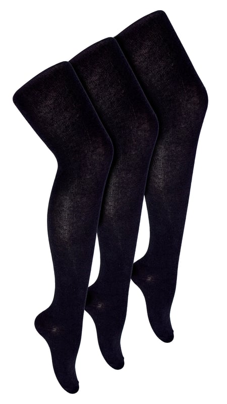 3 Pair Multipack Girls School Tights, Heat Holders