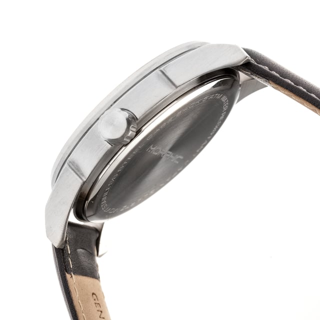 316L Surgical-Quality Stainless Steel Case, Precision Japanese Quartz Movement, Non-Glare Scratch-Resistant Mineral Crystal, Genuine Padded Leather Strap, Logo-Engraved Stainless Steel Clasp, Date Indicator, 44mm Case Diameter, 5ATM Water Resistance.
