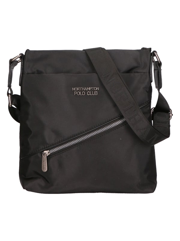 Northampton polo club Bolso de hombro mensajero para hombres de nylon con detalles de cuero PU de un solo compartimento. Producto vegano.