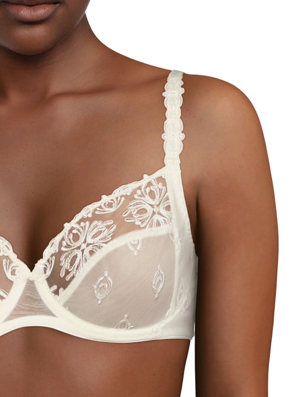 Champs Elysees Covering Bra. Full cup coverage with no padding. Hook & eye closure. This product is recommended as hand wash only.
