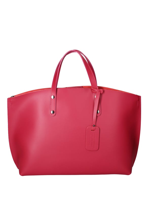 Bolso de mujeres con un solo compartimento sin forro en cuero Ruga genuino. Bolsa interna extraíble. Producto artesanal italiano. Hecho en Italia