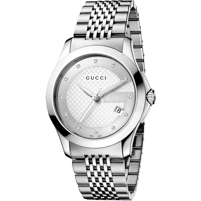 The latest addition to the Gucci’s G-Timeless collection looks the heavens for inspiration, the mother-of-pearl dial giving the impression of a cloudy sky and the markers replaced with stars and winged creatures. Set in a sleek stainless steel case with a mesh bracelet, the YA1264040 watch will bring an ethereal touch to your wrist this season. Gucci stainless steel, mother-of-pearl and mesh watchRef: YA1264040Stainless steel case, mother-of-pearl dial, star bee and heart markers, mesh strapWater resistance: 30MSwiss Made