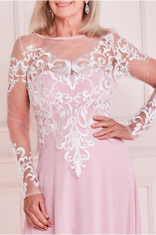 Embroidered bodice best sale maxi dress