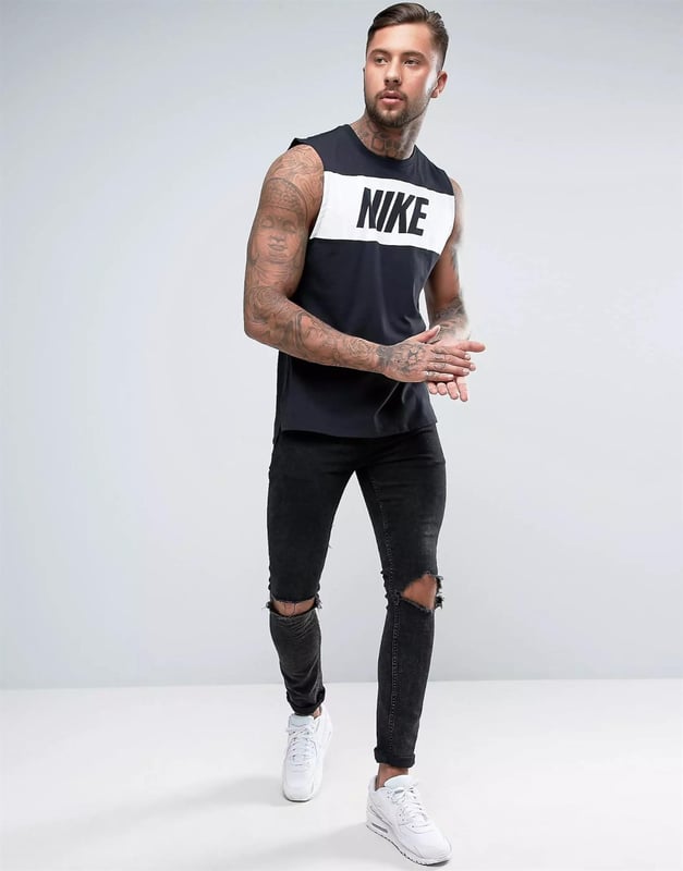 Black and white nike vest outlet