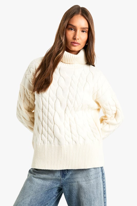Roll out in a roll neck jumper this season and gives that essential autumn uniform a cosy upgrade. If you want a fitted jumper with a high rolled collar which covers most of the neck, this is the collection for you. Warm, cosy and great for layering, slip into a chunky turtleneck jumper for days when you really want to keep the chill out. Hoping to cause a storm on the social calendar? Get brunch ready in bold roll necks, side split options and balloon sleeves something a little extra. Time not on your side? Grab your fave gilet and throw it over a classic black roll neck jumper. The high collar can be folded or rolled up to compliment your look. One thing's for sure casual and comfortable never looked so good.Style: JumperLength: RegularNeckline: Roll NeckSleeve Length: Long Sleeve